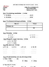 Bộ đề thi cuối học kỳ I môn Toán Lớp 2 - Năm học 2012-2013